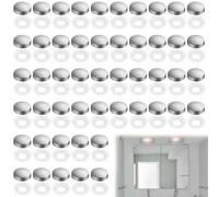 Confezione da 20 tappi a vite cromati a cupola, 14 mm, coperture decorative a clip per viti per specchi, in acciaio inossidabile, tappi antiruggine per bagno/cucina/spazi commerciali (finitura cromata