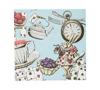 Talking Tables- Confezione da 20 tovaglioli Blu Alice nel Paese delle Meraviglie | Stoviglie USA e Getta, riciclabili | Forniture per Cappellaio Matto Tea Party, TSALICE-V2-CNAPKIN