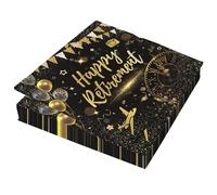 Confezione da 20 tovaglioli di carta usa e getta con scritta "Happy Retirement", per donne e uomini, per feste di pensionamento, 16,5 x 16,5 cm, piegati