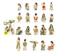 Confezione da 20 trasferimenti adesivi per ragazze della città dei cartoni animati per riviste d'arte decorazione del telefono piano creativo carta rimovibile trasferimenti ragazza città