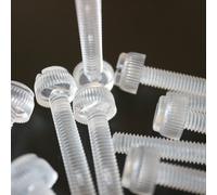 Confezione da 20 Viti a Testa Zigrinata in Plastica Acrilica Trasparente,M6,40mm