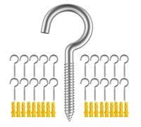 Confezione da 20 viti ad occhiello in metallo per impieghi gravosi, ganci a vite in acciaio inox 304, ganci autofilettanti, ganci a occhiello in legno, ganci per luci a sospensione