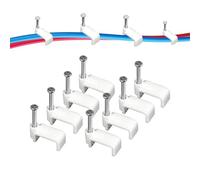Confezione da 200 clip per cavi con chiodo in acciaio per cavi Ethernet, clip per cavi, chiodini per cavi, clip per altoparlanti, graffette per cavi coassiali, clip da parete (quadrate, 4 mm)
