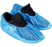 Confezione da 200 copriscarpe usa e getta, antiscivolo, di alta qualità, impermeabili e riciclabili, per interni, adatti fino a 11 uomini e 13 donne americane, 100 paia di tappi elastici in plastica