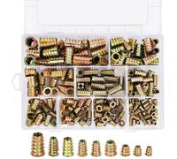 Confezione Da 200 Kit Assortito Di Dadi Filettati Legno Con Inserto Filettato -