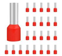 Confezione da 200 Pezzi Puntali Isolati 10mm² per Collegamenti Elettrici, a Crimpare in Rame Stagnato per Impianti Domestici, Manutenzione Industriale, Auto e Fai da Te (12-10mm²)