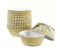 Confezione da 200 pirottini in alluminio di dimensioni standard per cupcake e muffin, a prova di grasso, per feste, matrimoni e cucina, color argento, oro, nero, blu, rosso, verde (giallo)