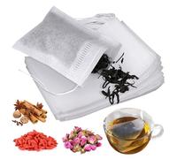 Confezione da 200 sacchetti usa e getta per infusori per tè, in mussola, vuoti, con coulisse, con coulisse, per infusione di tè, caffè freddo (5 x 7 cm)