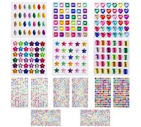 Confezione da 2131 adesivi con strass autoadesivi, adesivi artigianali con gemme di cristallo, adesivi con strass per gioielli per decorazioni artigianali fai-da-te, nail art, corpo, trucco