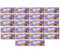 (Confezione da 22) Barrette di Cioccolato al Latte Alpino Milka Nocciole Crem...