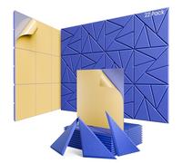 Confezione da 22 pannelli acustici con autoadesivi, 30,5 x 30,5 x 1,0 cm, pannelli fonoassorbenti in schiuma, ad alta densità, pannelli insonorizzanti per casa, studio, ufficio, blu