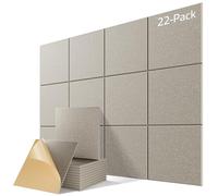 Confezione da 22 pannelli fonoassorbenti in schiuma per pareti, 30,5 x 30,5 | Pannelli da parete autoadesivi quadrati insonorizzati, ad alta densità, riduzione del rumore, fonoassorbenti