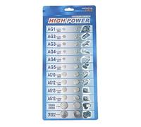Confezione da 24 batterie CR2016 CR2025 AG1 / 3/4 / 5/10 / 12/13 batterie a bottone per piccole apparecchiature elettroniche fai da te Assortimento batterie