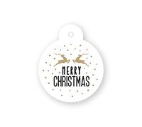 Confezione da 24 biglietti a forma di palla di natale Renos Merry Christmas Ø4 cm