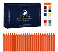 Confezione da 24 candele a forma di campanello arancione per incantesimi - Mini candele coniche premium non profumate per rituali, preghiere, com