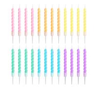 Confezione da 24 Candeline per Torta, Candeline Decorative per Torte, Candeline Dolci, Candele Colorate, Accessori per Torte, Inserti per Torte