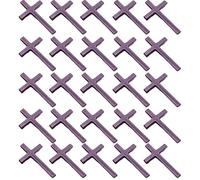 Confezione da 24 croci tascabili in legno, piccole croci in legno per artigianato e preghiera, set di mini croce fatte a mano, per preghiere tascabili, regali religiosi e attività religiose (rosso