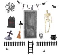 Confezione da 24 decorazioni di Halloween per case delle bambole, accessori per porte degli gnomi in miniatura, accessori di Halloween, decorazioni per feste di Halloween con fantasmi