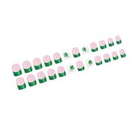 Confezione da 24 eleganti unghie finte motivo verde chiaro luccicanti, corte e comode da indossare per le donne, per le feste