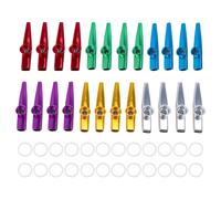 Confezione da 24 Kazoo nel Metallo con 24 Diaframmi per Flauto Kazoo 6 Colo7416