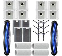 Confezione da 24 kit di accessori compatibili con aspirapolvere robot Ecovacs Deebot x8 Pro Omni, le parti di ricambio includono 2 rulli per spazzola principale, 4 cuscinetti a rullo, 4 filtri Hepa, 6