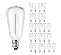 Confezione da 24 lampadine LED ST38 vintage di ricambio infrangibili per luci a festone per esterni, 1 W, 2700 K, bianco caldo