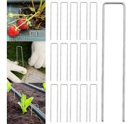 Confezione da 24 picchetti per tenda a forma di U, pali da giardino, graffette zincate per paesaggio, picchetti da terra, per fissare il tessuto barriera contro le erbacce, tubi per irrigazione,
