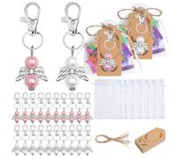 Confezione da 24 portachiavi con ali angeliche, accessori per feste e regali di ringraziamento in matrimoni o battesimi, regali per familiari e amici