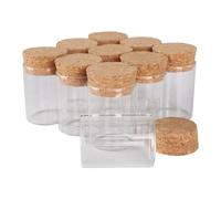 Confezione da 24 provette in vetro trasparente con tappo in sughero - da 15 ml a 100 ml - perfette for artigianato, regali e conservazione(20mLx30x50mm)