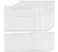 Confezione da 24 sacchetti trasparenti per timbri e fustelle, sigillabili in plastica per scrapbooking, grandi fustelle per stencil e buste per fai da te per la creazione di biglietti (12,7 x 19,4 cm)