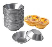 Confezione da 24 stampi per crostate all'uovo - Stampi per piccole crostatine, stampi per dessert - Stampi per muffin, cupcake, torte, bisco