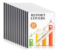 Confezione da 25 copertine per relazioni con barra scorrevole, copertine trasparenti per documenti formato A4 e lettera, capacità 70 fogli, cartelle di presentazione, riprendi copertine per documenti