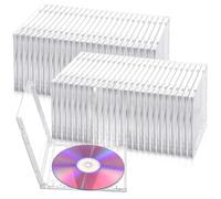 Confezione da 25 custodie vuote per CD da 10,4 mm, in plastica trasparente, per dischi singoli standard, custodie per protezione e sostituzione, custodie vuote per DVD con vassoio assemblato