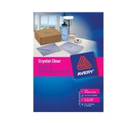 Confezione da 25 etichette trasparenti laser Avery Clear, resistenti all'olio, a