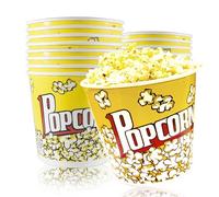Confezione da 25 grandi secchi per popcorn da 2,409,7 g, scatole usa e getta per popcorn, contenitori in cartone per popcorn per serate cinematografiche, casa, cinema, feste, 17,8 x 15,7 cm