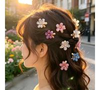 Confezione da 25 mini fermagli per capelli a forma di fiore, colori misti | Piccole graziose mollette a forma di margherita per viaggi, shopping, styling quotidiano, set di accessori a tenuta forte