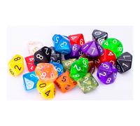 Confezione da 25 pezzi assortiti di dadi a 10 facce - Assortimento multicolore di dadi poliedrici D10