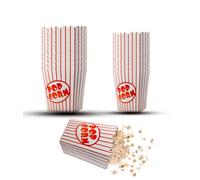 Confezione da 25 scatole per popcorn cinematografiche, sacchetti per popcorn rossi e bianchi, per popcorn vintage, snack e forniture per feste di carnevale, contenitori singoli per popcorn (25)