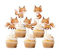 Confezione da 25 Topper per Cupcake con Volpe Decorazione per Torta a Tema Animali Selvatici della Giungla Accessori per Feste di Compleanno Celebrazioni Eventi di Festa Baby Shower