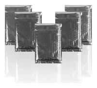 Confezione da 250 buste imbottite a bolle d'aria, 65 x 9, 6 buste imbottite argentate da 12 x 9, con chiusura a strappo e lamina metallica glamou