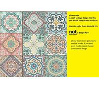 Confezione da 27 adesivi per piastrelle misti, 6 x 6 o 4 x 4 cm, per cucina, bagno, fai da te, design vintage tradizionale (15,2 cm pastello misto vintage)