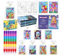 Confezione da 28 regali di San Valentino per bambini, scambio scolastico, mini libri da colorare con 28 pastelli, 7 temi divertenti, non caramelle, bomboniere di San Valentino per compleanni