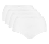 Playtex Slip Midi in Cotone Biologico Confortevole Donna x4, Bianco, 6/XXL