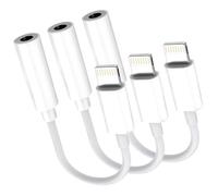 Confezione da 3 adattatori da Lightning a jack per cuffie da 3,5 mm, compatibili con iPhone 14/13/12/11/XS/XR/X/8/7, supporta tutti i dispositivi iOS