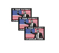 Confezione da 3 adesivi per paraurti di Charlie Kirk, a True Patriot Charlie Kirk, Pray Justice Assassination Shooting Hero Freedom Merch, adesivi impermeabili per paraurti e finestrini dell'auto