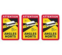 Confezione da 3 adesivi per roulotte e furgoni - Attention Angles Morts - Segnalazioni richieste in Francia - Alta visibilità per veicoli pesanti (Bus3)