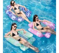 Confezione da 3 amache galleggianti gonfiabili per piscina, 121 x 122 cm, design tropicale, rosa, blu, verde, per adulti e bambini