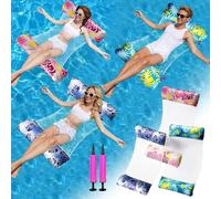 Confezione da 3 amache gonfiabili per piscina, multiuso 4 in 1, gonfiabili con 2 pompe ad aria, materasso rilassante per spiaggia, vacanze estive