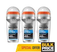 Confezione da 3 antitraspiranti L'Oreal Men Expert Fresh Extreme Roll-On 48H ...