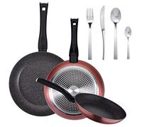 Confezione da 3 aste Ø20/24 e 28 cm + set da 16 pezzi di posate in acciaio inossidabile